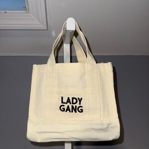 NWOT Cream Tote Bag Lady Gang